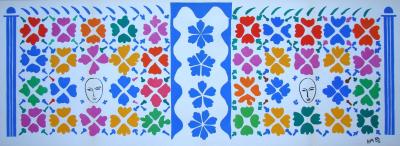 Henri MATISSE (d'après) - Décoration - Masques, 1958 - Lithographie signée et datée 2