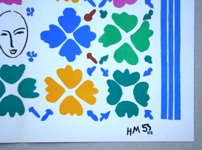 Henri MATISSE (d'après) - Décoration - Masques, 1958 - Lithographie signée et datée 2