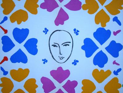 Henri MATISSE (d'après) - Décoration - Masques, 1958 - Lithographie signée et datée 2