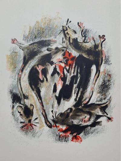 Alexandre Garbell - Les rats - Lithographie originale 2