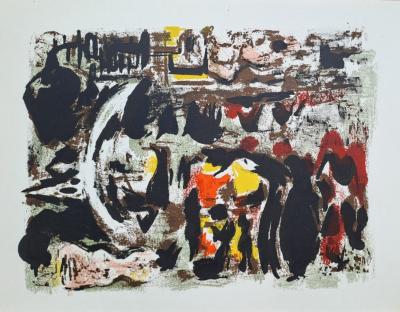 Alexandre Garbell - Les villageois - Lithographie originale 2