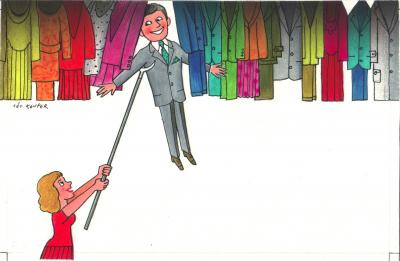 Léo Kouper - Illustration étude publicitaire pressing - gouache 2