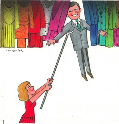 Léo Kouper - Illustration étude publicitaire pressing - gouache 2