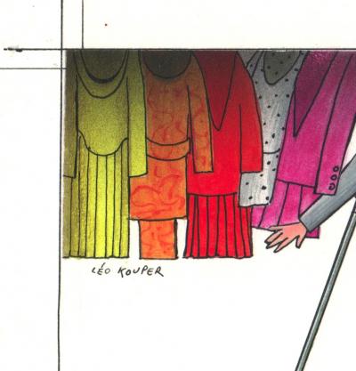 Léo Kouper - Illustration étude publicitaire pressing - gouache 2