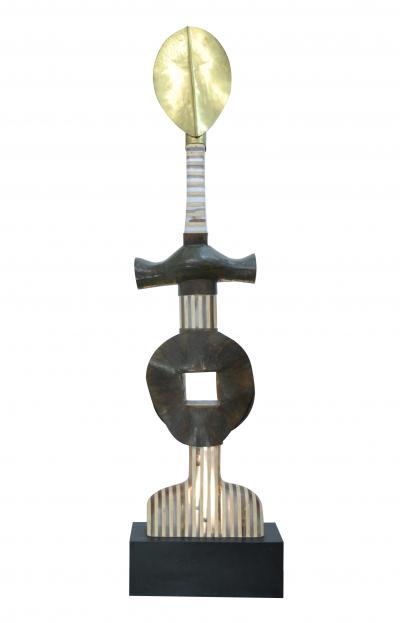 Stephane  Szendy, Grande Fierté, 2012,  sculpture Bois, altuglass, laiton, cuivre patiné acier 2