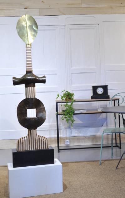 Stephane  Szendy, Grande Fierté, 2012,  sculpture Bois, altuglass, laiton, cuivre patiné acier 2