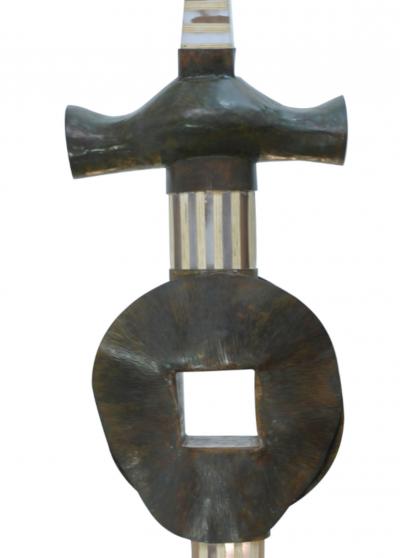 Stephane  Szendy, Grande Fierté, 2012,  sculpture Bois, altuglass, laiton, cuivre patiné acier 2