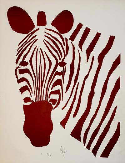 Golo (Guy Nadaud), Zèbre 3, lithographie signée, 1971 2