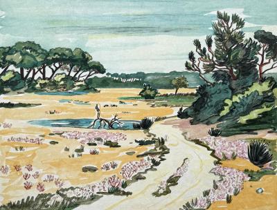 Yves Brayer - Landscape of Provence - Original lithograph signed in pencil 2