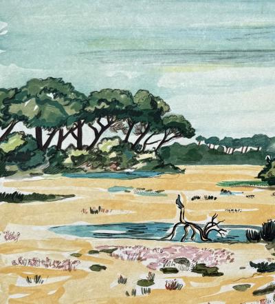 Yves Brayer - Landscape of Provence - Original lithograph signed in pencil 2