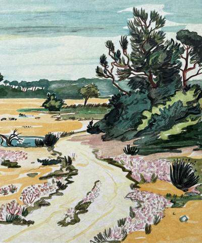 Yves Brayer - Landscape of Provence - Original lithograph signed in pencil 2