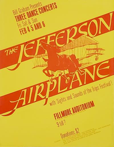 Bill Graham, Jefferson Airplane, lithographie, 1966 2