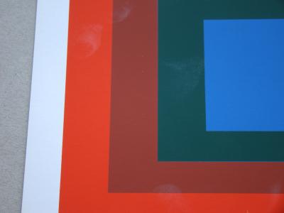 Josef ALBERS - Homage to the Square - Blue + darkgreen with 2 reds, 1971 - Original silkscreen print 2
