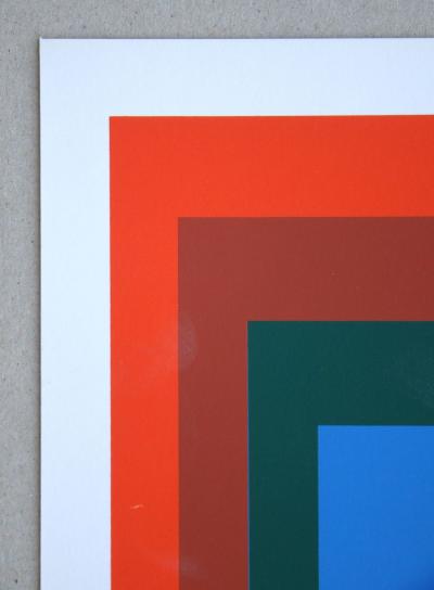 Josef ALBERS - Homage to the Square - Blue + darkgreen with 2 reds, 1971 - Original silkscreen print 2