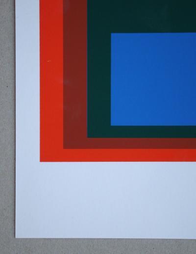 Josef ALBERS - Homage to the Square - Blue + darkgreen with 2 reds, 1971 - Original silkscreen print 2