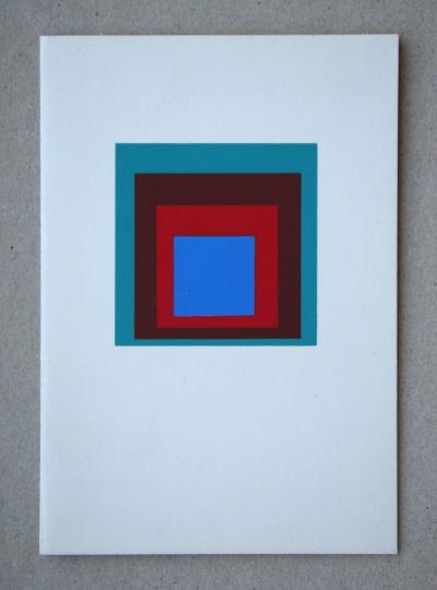 Josef ALBERS (after) - Homage to the Square - Protected Blue, 1968 - Screen print on invitation card 2