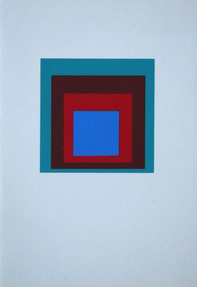 Josef ALBERS (after) - Homage to the Square - Protected Blue, 1968 - Screen print on invitation card 2