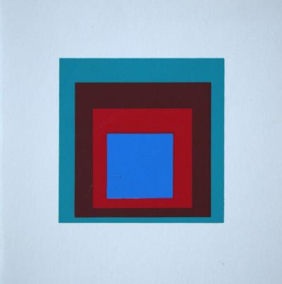 Josef ALBERS (after) - Homage to the Square - Protected Blue, 1968 - Screen print on invitation card 2