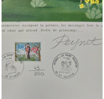 Raymond Peynet -.Drole de printemps -1985 Original lithograph 2