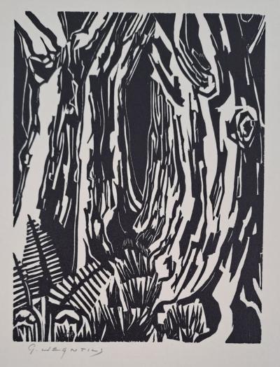 Georges Jeantils - La futaie, 1951 - Bois gravé - signé au crayon 2
