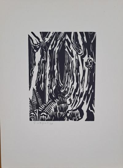 Georges Jeantils - La futaie, 1951 - Bois gravé - signé au crayon 2