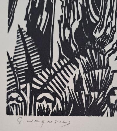 Georges Jeantils - La futaie, 1951 - Bois gravé - signé au crayon 2