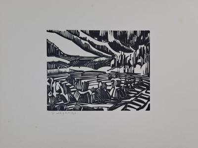 Georges Jeantils - Les huriots, 1951 - Woodcut - Signed in pencil by the artist 2