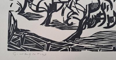 Georges Jeantils - Les pommiers, 1951 - Bois gravé 2