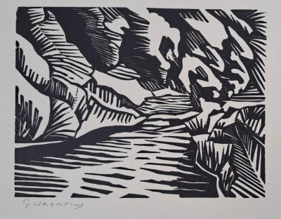 Georges Jeantils - L’Oise, 1951 - Bois gravé 2