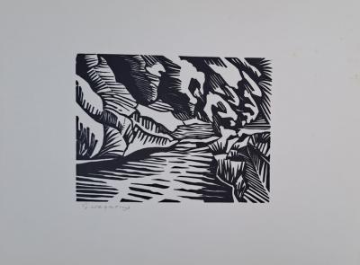 Georges Jeantils - L’Oise, 1951 - Bois gravé 2