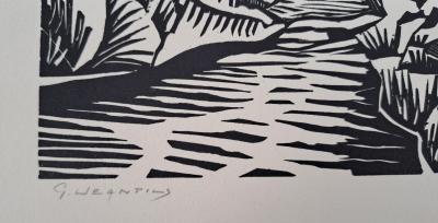 Georges Jeantils - L’Oise, 1951 - Bois gravé 2
