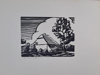 Georges Jeantils - Maison de Thiérache, 1951 - Bois gravé 2