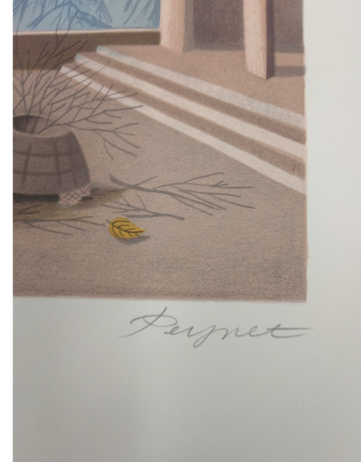 Raymond Peynet -les sanglots longs  Des violons  De l’automune  Blessent mon coeur  D’une langueur Monotone-1985 Original lithograph 2