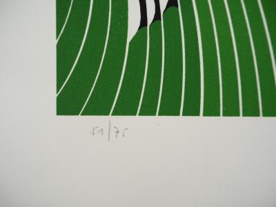Victor VASARELY : Composition cinétique, Zèbre cabré, Sérigraphie originale signée 2