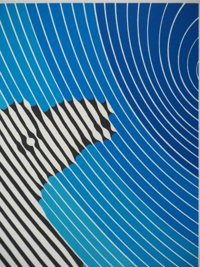 Victor VASARELY : Composition cinétique, Zèbre cabré, Sérigraphie originale signée 2