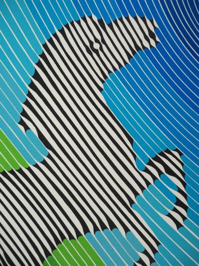 Victor VASARELY : Composition cinétique, Zèbre cabré, Sérigraphie originale signée 2