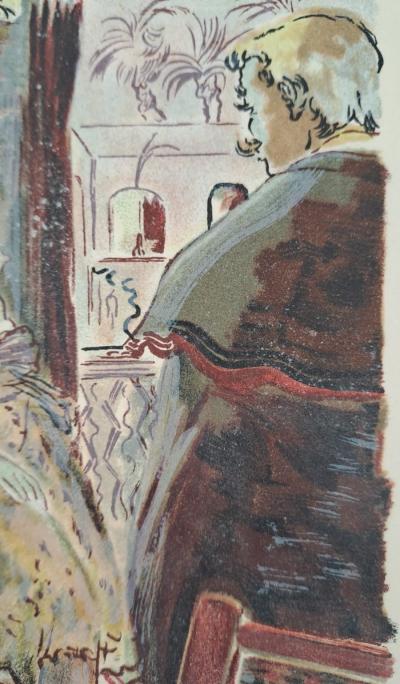Roger Wild - Pause à demi nu - Lithographie originale signée 2