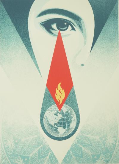 Shepard FAIREY (OBEY): Tear Flame - Original signed silkscreen print 2