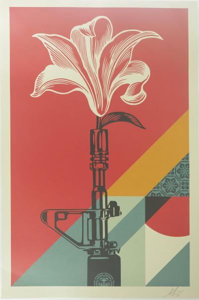 Shepard FAIREY (OBEY): AK 47 Lily - Original signed silkscreen print 2