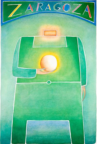 Jean-Michel FOLON : Copa del Mundo de futbol 1982 - Lithographie originale signée 2