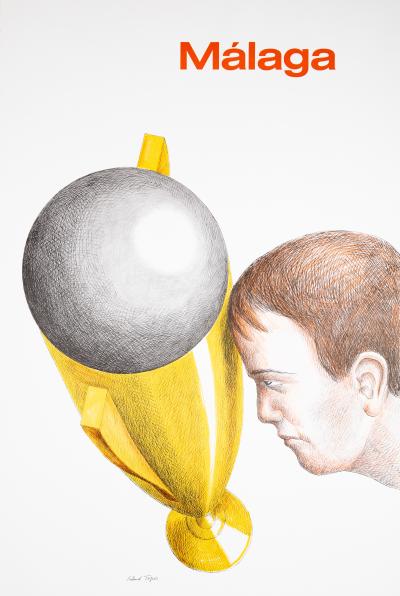 Roland TOPOR : Copa del Mundo de futbol 1982 - Lithographie originale signée 2