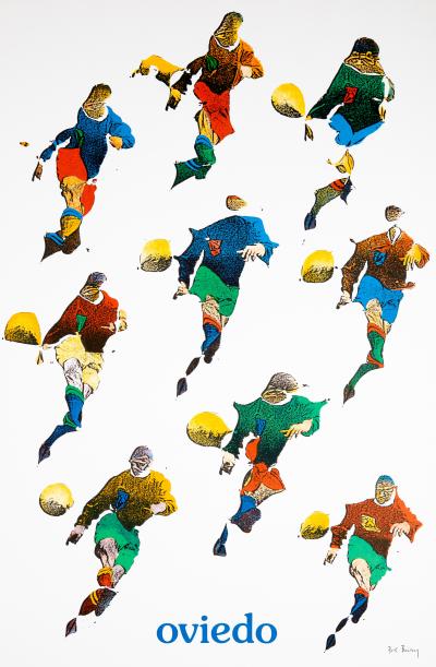 Pol BURY : Copa del Mundo de futbol 1982 - Lithographie originale signée 2