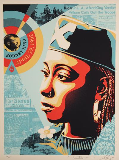 Shepard FAIREY (OBEY) : Eyes on the King Verdict - Sérigraphie originale signée 2