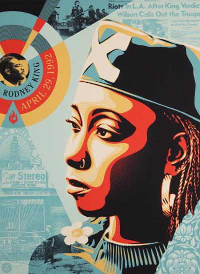 Shepard FAIREY (OBEY) : Eyes on the King Verdict - Sérigraphie originale signée 2