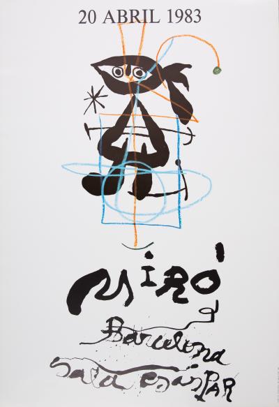 Joan MIRO : Exposition (Sala Gaspar 1983) - Affiche originale signée 2