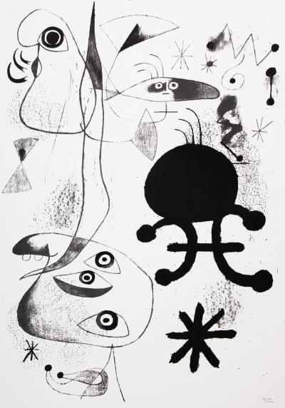 Joan MIRO : Barcelona, Personnages joyeux - Sérigraphie signée 2