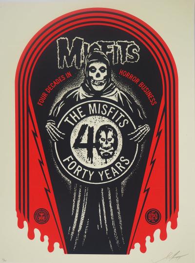 Shepard FAIREY (OBEY) : MISFITS 40TH Crypt - Sérigraphie originale signée 2