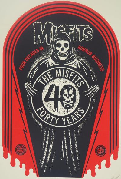 Shepard FAIREY (OBEY) : MISFITS 40TH Crypt - Sérigraphie originale signée 2