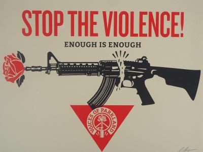 Shepard FAIREY (OBEY) : Stop the Violence - Sérigraphie originale signée 2
