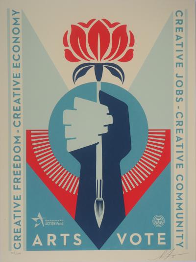 Shepard FAIREY (OBEY) : Arts for vote - Sérigraphie originale signée 2